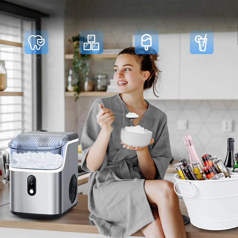 Electactic Stainless Steel Nugget Ice Maker 34Lbs/24hr