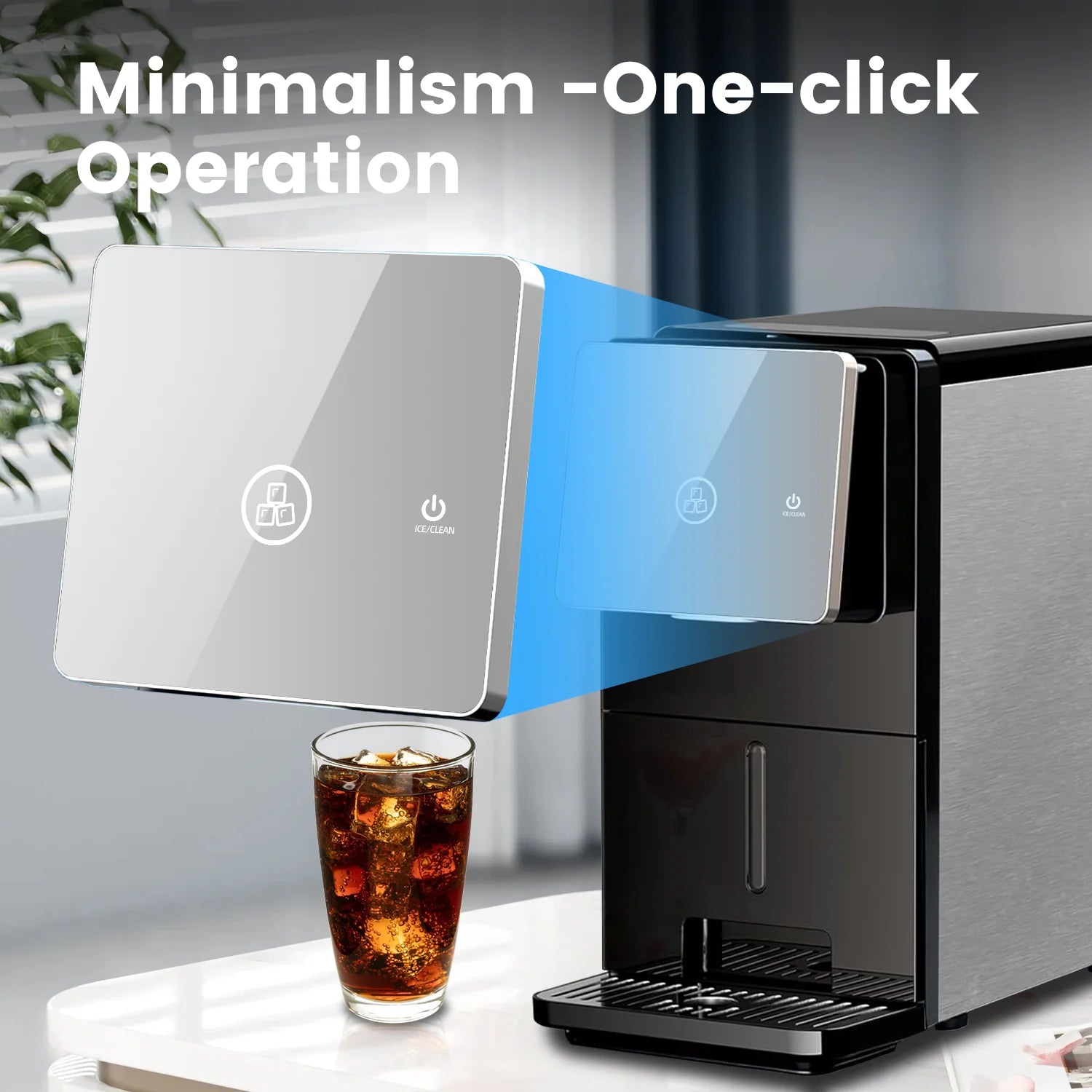 Electactic Silent Nugget Ice Maker – 33 lbs ice capacity in 24 hours, self-cleaning, 1.8L water tank