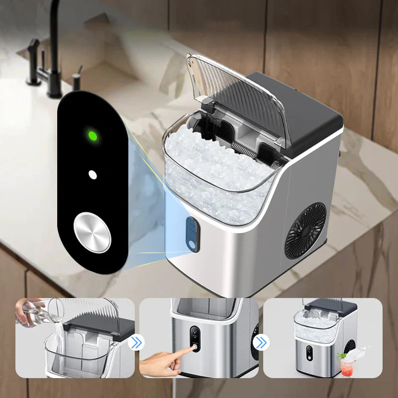 Electactic Stainless Steel Nugget Ice Maker 34Lbs/24hr