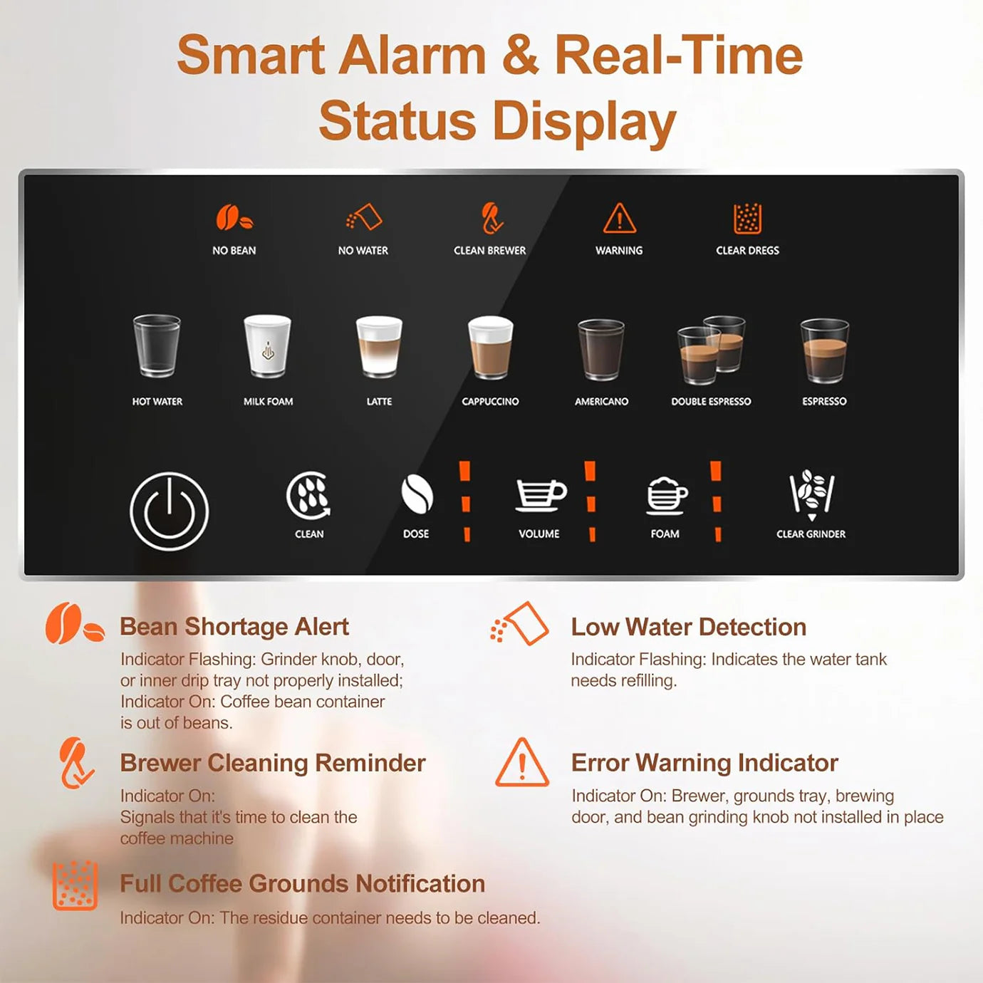 Electactic 20 Bar Fully Automatic Espresso Machine – Grinder, Touch & Milk Frother