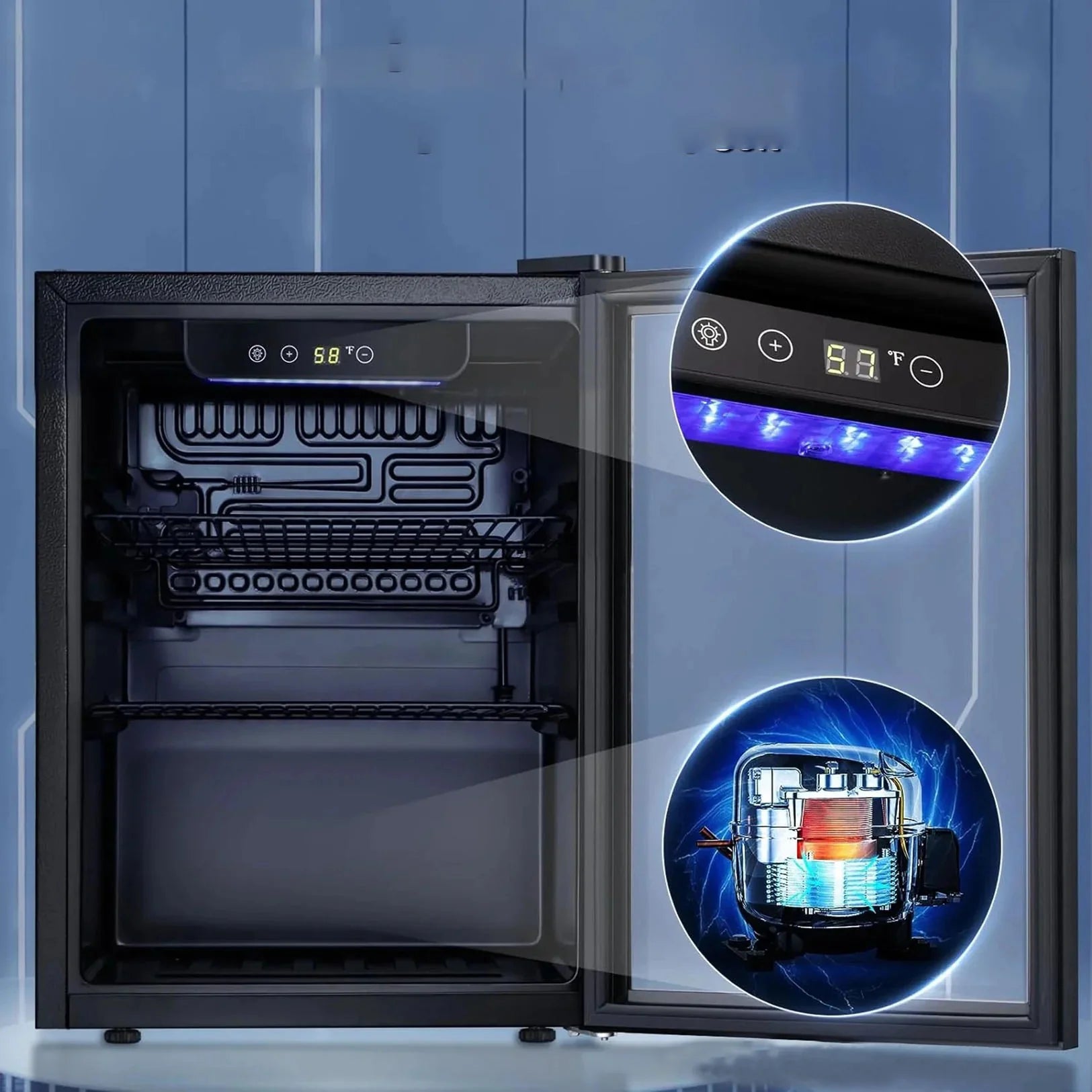 Electactic Beverage Refrigerator Cooler 1.7 Cu.Ft