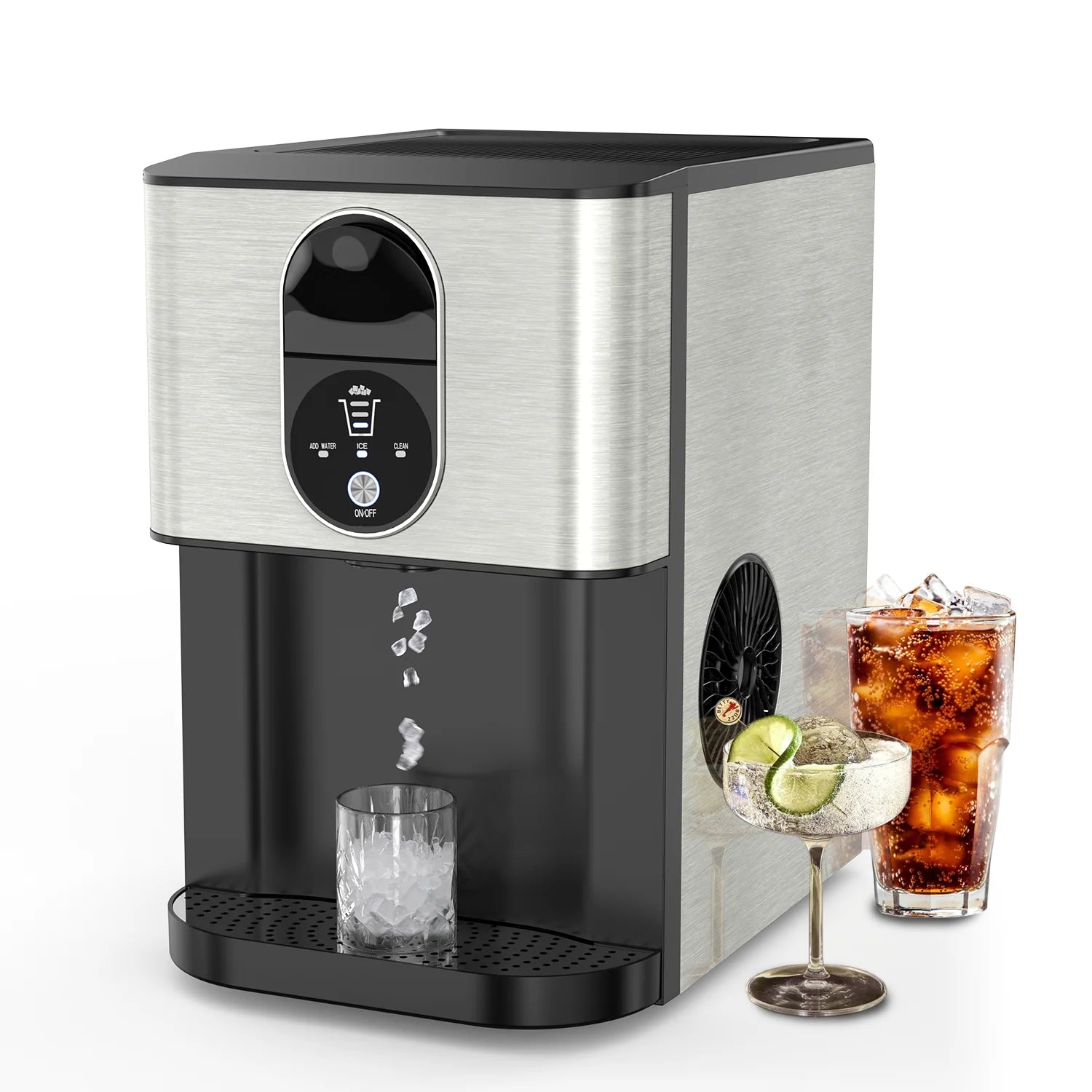 Electactic Stainless Steel Nugget Ice Maker 44Lbs/24Hr