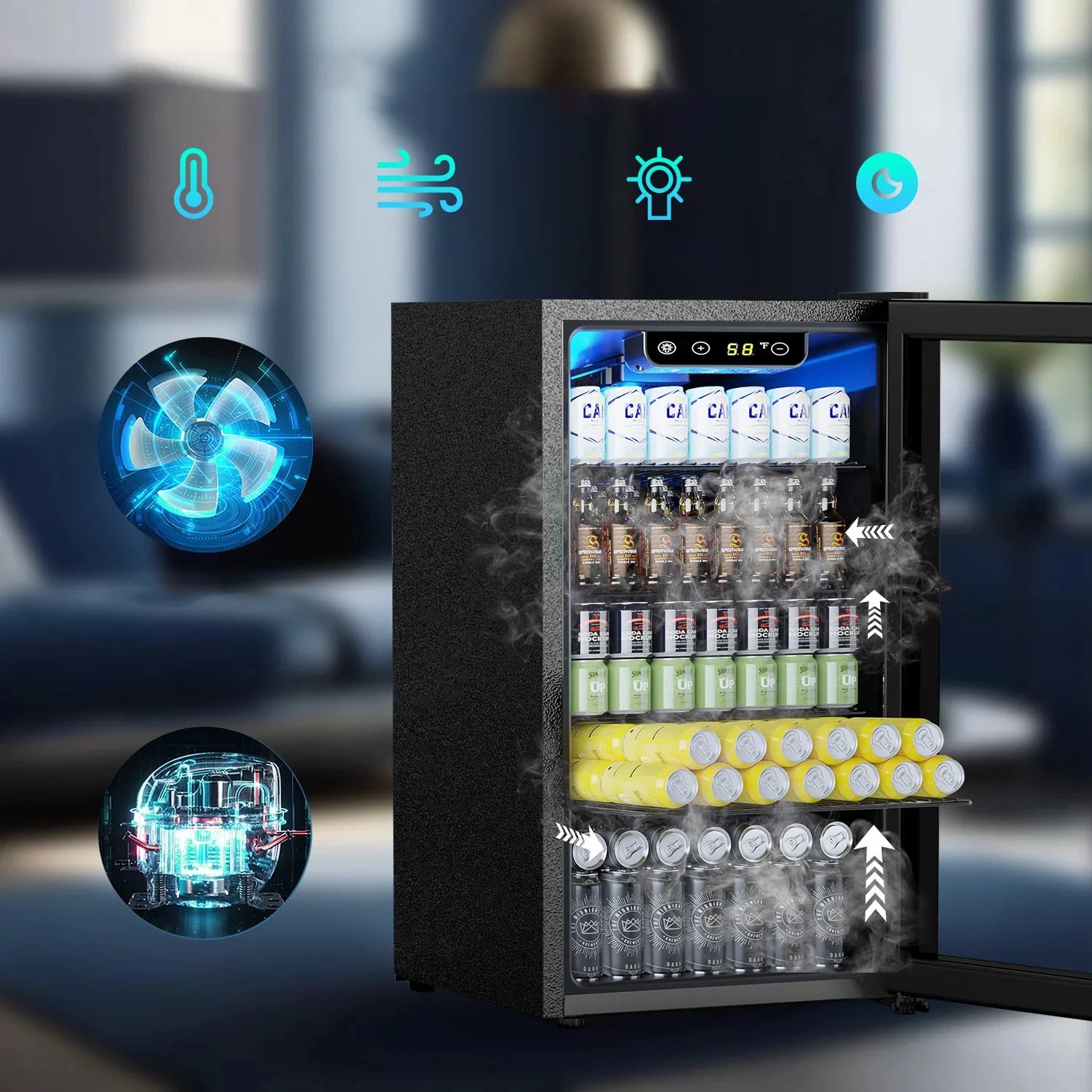 Electactic Classic Beverage Refrigerator Cooler 3.2 Cu.Ft