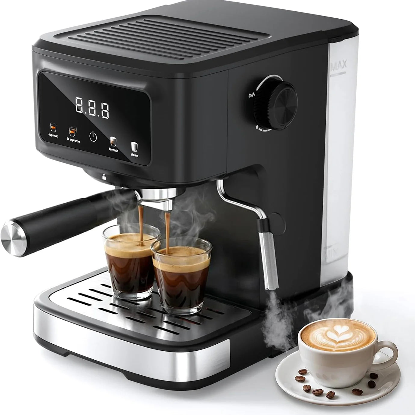 Electactic 15-Bar Espresso Machine with Milk Frother & LED Touch