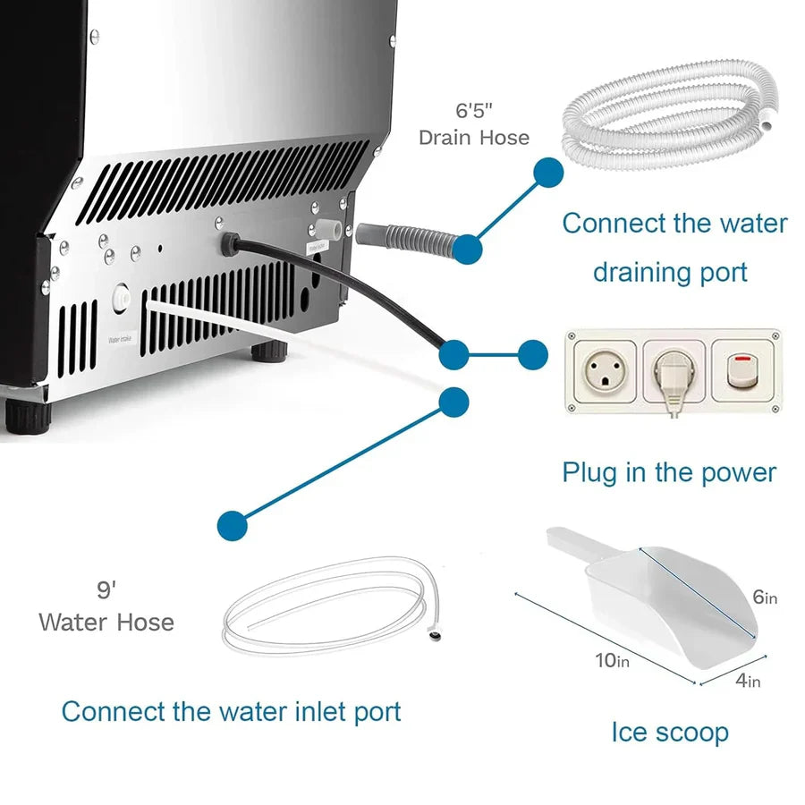 Electactic Commercial Ice Maker 100/200/265lbs/24H