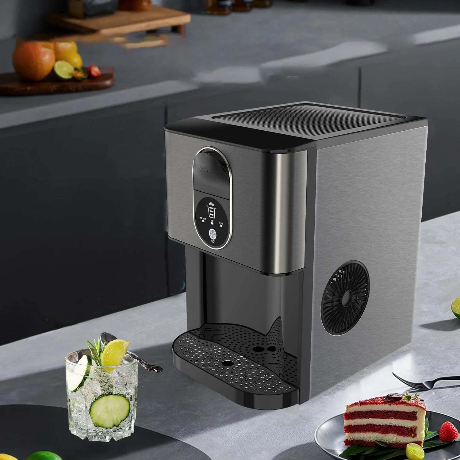 Electactic Stainless Steel Nugget Ice Maker 44Lbs/24Hr